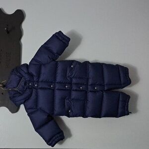 Ralph Lauren Hooded Barn Bunting Baby Quilted Snowsuit  Newport Navy Blue 6M